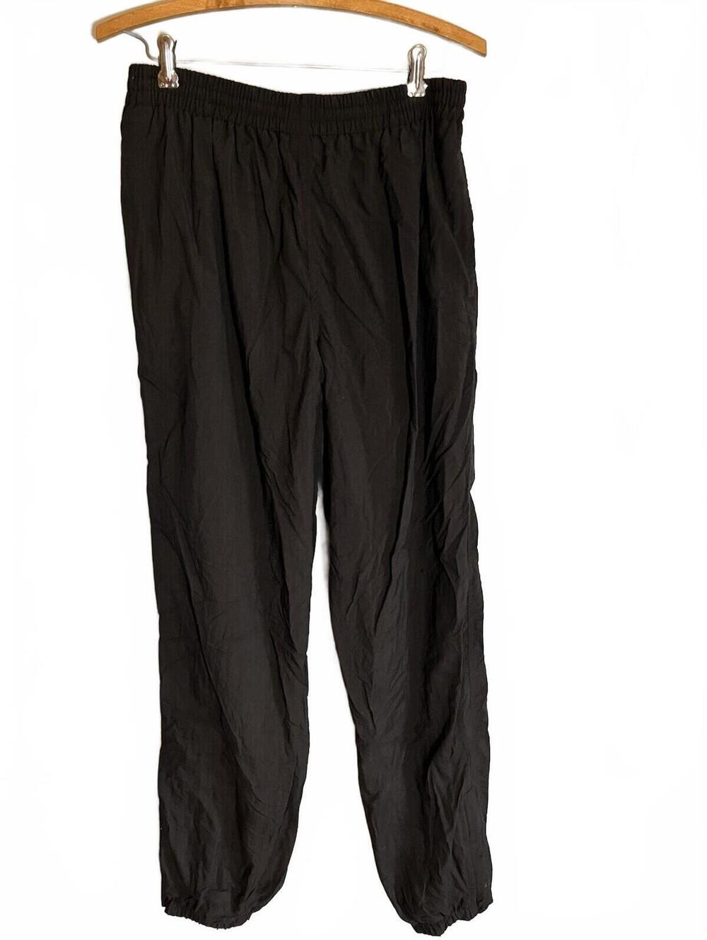Vintage Profile 90's Straight Leg Nylon Windbreaker Track Pants Black Mens M